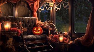  Halloween Carriage Ride Through The Sleepy Hollow Woods During Rain Thunderstorm - Cozy Halloween