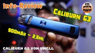 Caliburn G3 von Uwell | 900mAh 2.5ml | Info Review