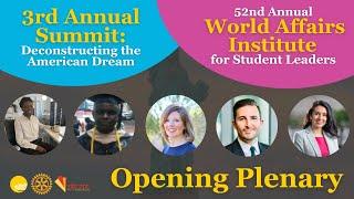 Opening Plenary | 3rd Annual Summit and 52nd Annual World Affairs Institute