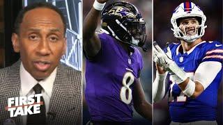 FIRST TAKE | "Lamar Jackson will shut down Josh Allen" - Stephen A. on Ravens vs. 'unbeaten' Bills