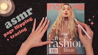 ASMR Magazine Flip Through (whisper + paper sounds, tracing)