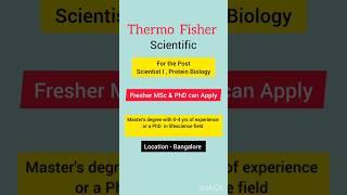 Application for Scientist post at Thermo Fisher Scientific