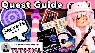 LIGHTHOUSE QUEST TUTORIAL /ROYALE HIGH SECRET CAVE CODES DIARY [Complete Guide] Wave 2 Diamond Beach