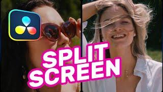 Simple Split Screen Effect Tutorial in  Davinci Resolve - Method 2