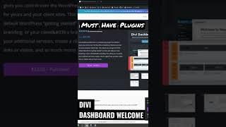 Divi Dashboard Welcome - Divi Plugins