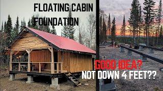 OFF GRID CABIN BUILD  | Foundation Walk Around| How did the cabin hold up over the winter?