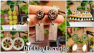 5 Easy Ethnic Clay Earrings  | Handmade Earrings with Cold Porcelain Clay | #jwellery #diy #clayart