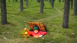 Building the most secret survival dugout. Secret shelter underground. Bushcraft