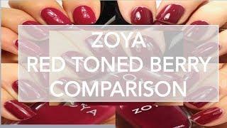 Zoya Red Toned Berry Comparison // Allison, Quinn, Vanessa, Riley, Yvonne