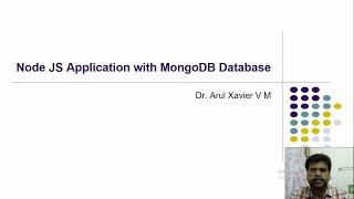 Node JS Server Application with MongoDB Database