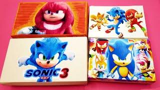 Sonic 3 The Hedgehog Box Surprise Collection Unboxing Tails Knuckles ASMR no talking Mystery box 3