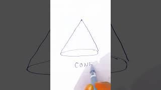 how to draw  cone in 5sec #shorts #diagram #geometry