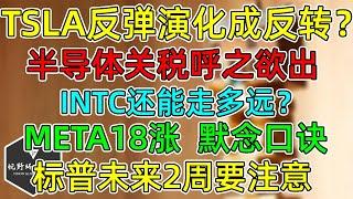 美股 TSLA反弹会演化成反转吗？半导体关税呼之欲出！INTC还能走多远？META连涨创历史记录！标普未来2周历史回报不佳！