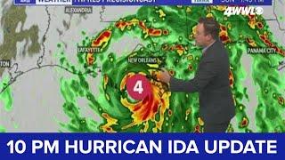 10 PM: Hurricane Ida shifts east, forecast as Cat 4 at landfall