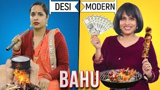 Bahu During Winter - Desi vs Modern | Family Sketch Comedy | ShrutiArjunAnand