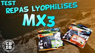 Test repas lyophilisés MX3