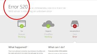 Error 520 | Web server is returning an unknown error | Host Error