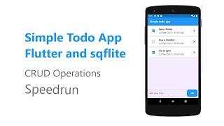 Create a simple todo app with flutter | sqflite | speedrun