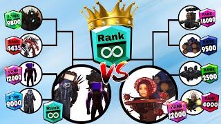 Skibidi toilet tournament brawl stars ranks up Speakerman, Tv man, Cameraman vs Upgraded Toilet