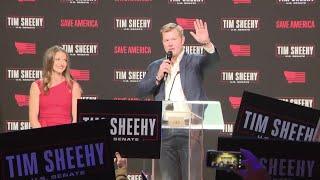 Republican Tim Sheehy, projected winner of Montana Senate race, gives acceptance speech