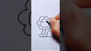 how make to easy lion #drawing #lion  #artsandcrafts # lineart #lineartdrawing  #viralshorts