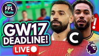 FPL GW17 DEADLINE STREAM ⏰ TEAM NEWS & LEAKS!  | Gameweek 16 Fantasy Premier League 24/25