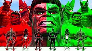 HULK SMASH | Hulk vs Red Hulk vs She Hulk vs Spiderman vs Rhino vs Goblin - What If