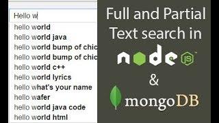 Partial and Full text Search in mongodb and node.js