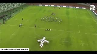 Georgians response to HAKA with St.Nino cross in RUGBY