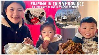 Filipina in CHINA province |Life in CHINA village during winter season| Fish |Pork