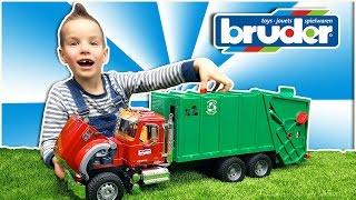 Bruder Мусоровоз. Огромный грузовик MACK. Обзор машинки Брудер. Nick Turbo BruderToys Garbage truck