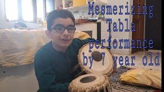Aditya Kher | 7 year old | playing tabla | teental tirakita|