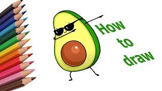 How to draw a Cool Avocado Dabbing