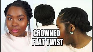 YALL!! IM FEELING THIS ONE..MOST REQUESTED CROWN FLAT TWIST TUTORIAL ON KINKY HAIR TYPE 4 | Bubs Bee