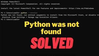 [Solved] Python was not found run without arguments to install from the Microsoft Store. #python