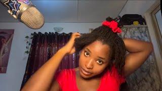 {ASMR} Gum Chewing While Loosing My One Month Old Mini Twists (Combing & Moisturizing)‍️