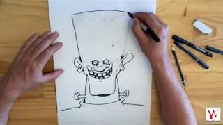 Illustration workshop with Martin Chatterton - how to draw Frankenstein's monster.