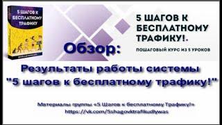 Обзор результатов работы системы "5 шагов к бесплатному трафику"