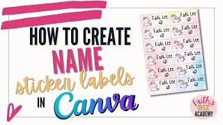 How to make name label stickers in Canva