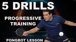  Table Tennis Flip & Attack|5 Drills to Master ! Progressive Training| Nova S Pro#pongbot