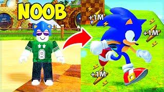 Rich Noob Spends $1,000,000 to Become the FASTEST in Sonic Speed Simulator