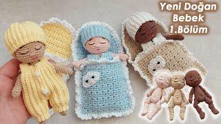 Yenidoğan,Amigurumi Kundak Bebek PART 1 (newborn doll pattern)((English subtitle)