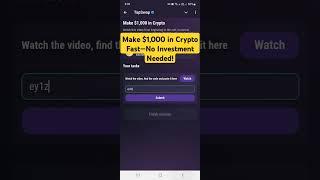 Make $1,000 in Crypto Fast—No Investment Needed! | Code Tapswap | Tapswap Code Today #shorts