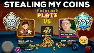 HIGH LEVEL player CHEATED on me in BERLIN for 25M Coins  8 ball pool + Golden Break - GamingWithK