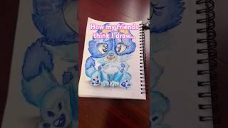 How my friends think I draw VS. reality?️#youngartist #bluey #blueydrawings #painting #relateable