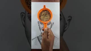 Jacqueline Fernandez drawing with rice hair #shorts