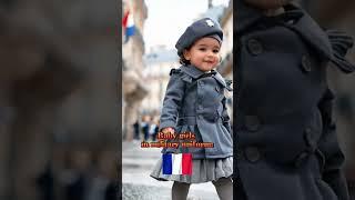 Малыши-маршируют! Парад девочек в военной форме разных стран! #shorts #baby #girl #military