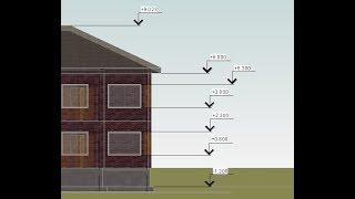 Внутренние размеры и выноски: Revit