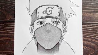 Easy anime sketch | how to draw Kakashi - [Naruto] | anime boy drawing step by step for beginners