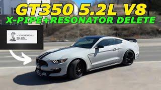 2017 Ford Mustang GT350 5.2L Voodoo V8 Exhaust Sound w/ Resonator Delete & X-Pipe Install!